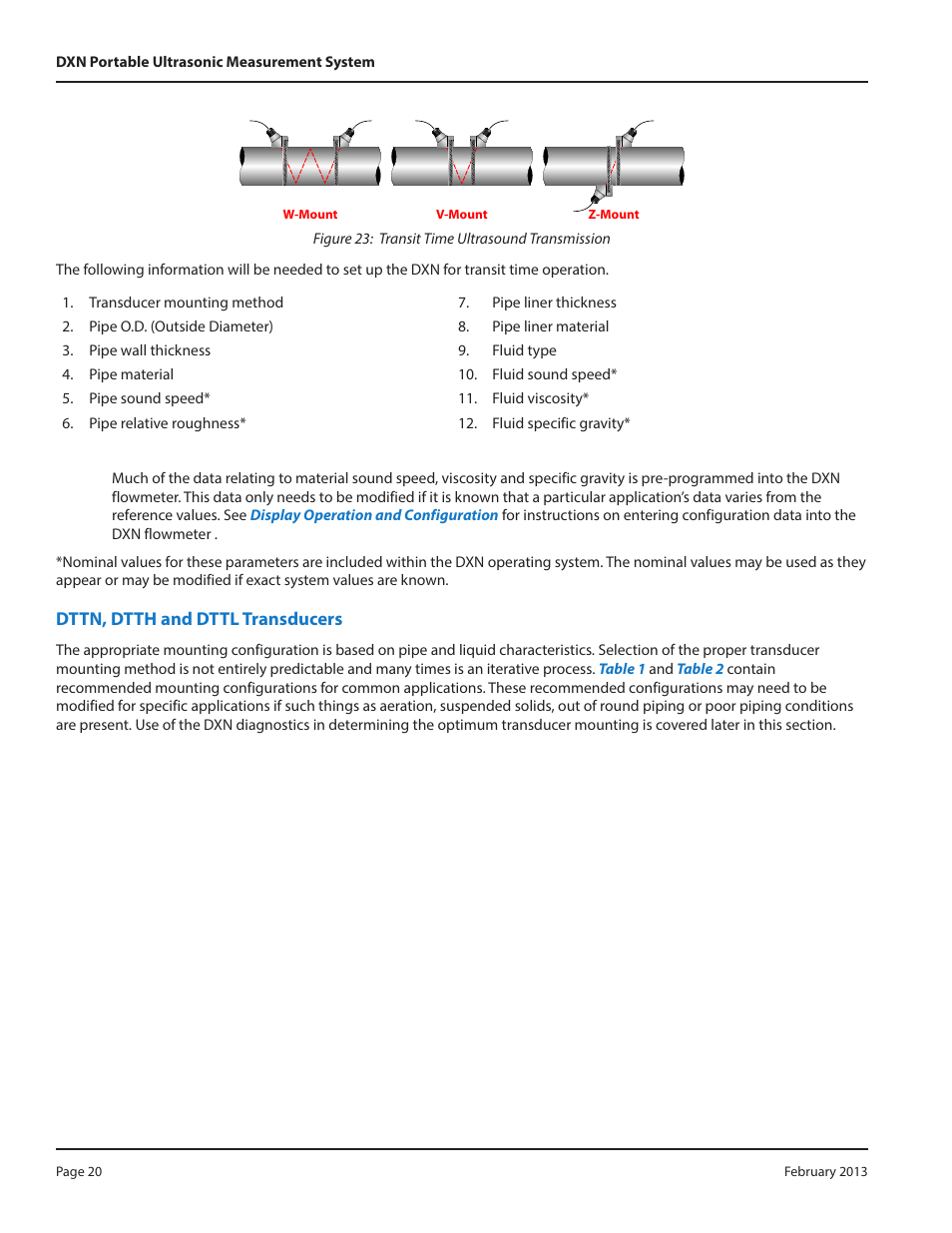 Dttn, dtth and dttl transducers | Dynasonics DXN Portable Ultrasonic Measurement System User Manual | Page 20 / 108