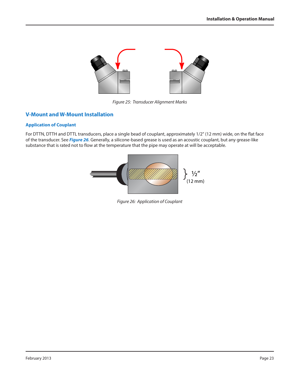 Alignment marks | Dynasonics DXN Portable Ultrasonic Measurement System User Manual | Page 23 / 108