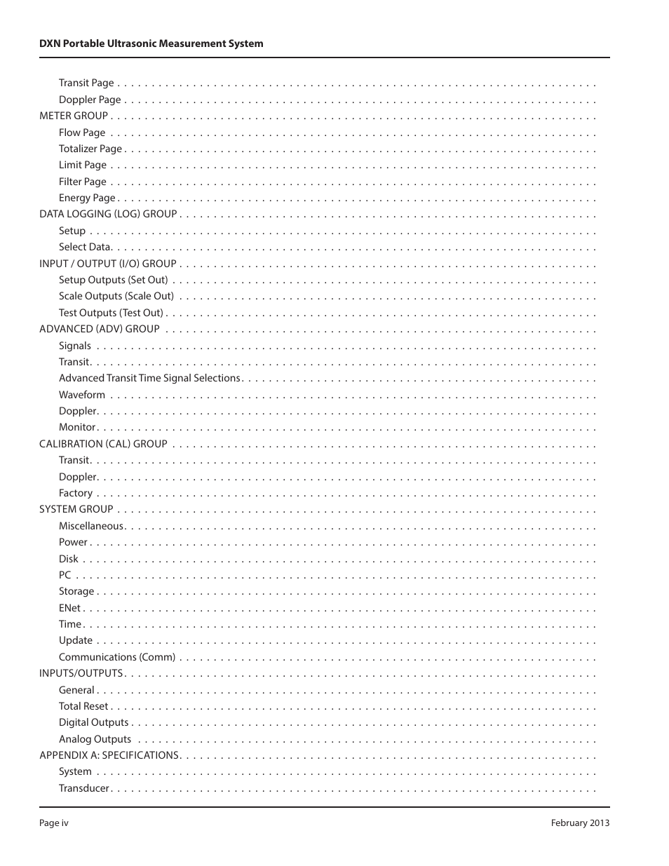 Dynasonics DXN Portable Ultrasonic Measurement System User Manual | Page 4 / 108
