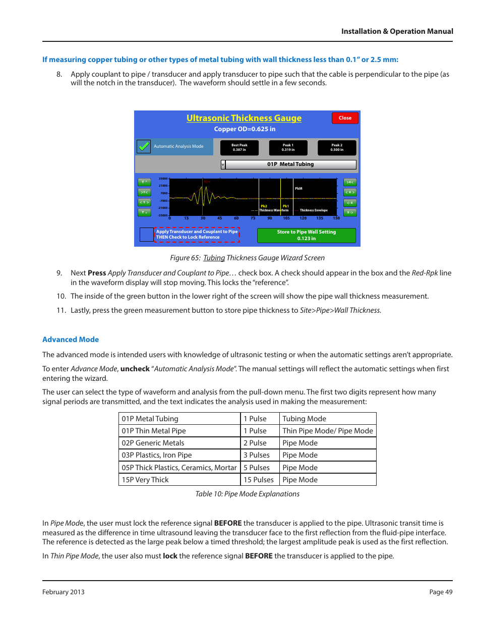 Ultrasonic thickness gauge | Dynasonics DXN Portable Ultrasonic Measurement System User Manual | Page 49 / 108
