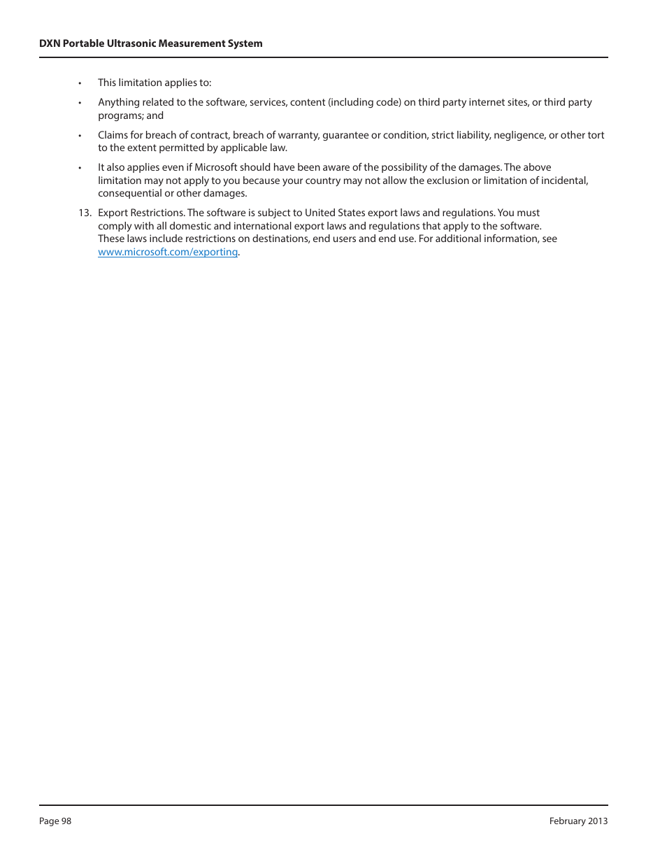 Dynasonics DXN Portable Ultrasonic Measurement System User Manual | Page 98 / 108