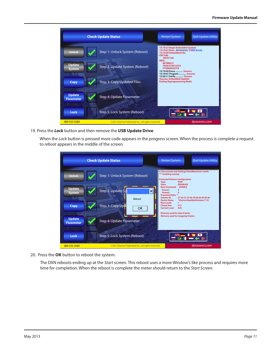 Ordem & pr ogre sso | Dynasonics DXN Portable Ultrasonic Measurement System Firmware Update User Manual | Page 11 / 16