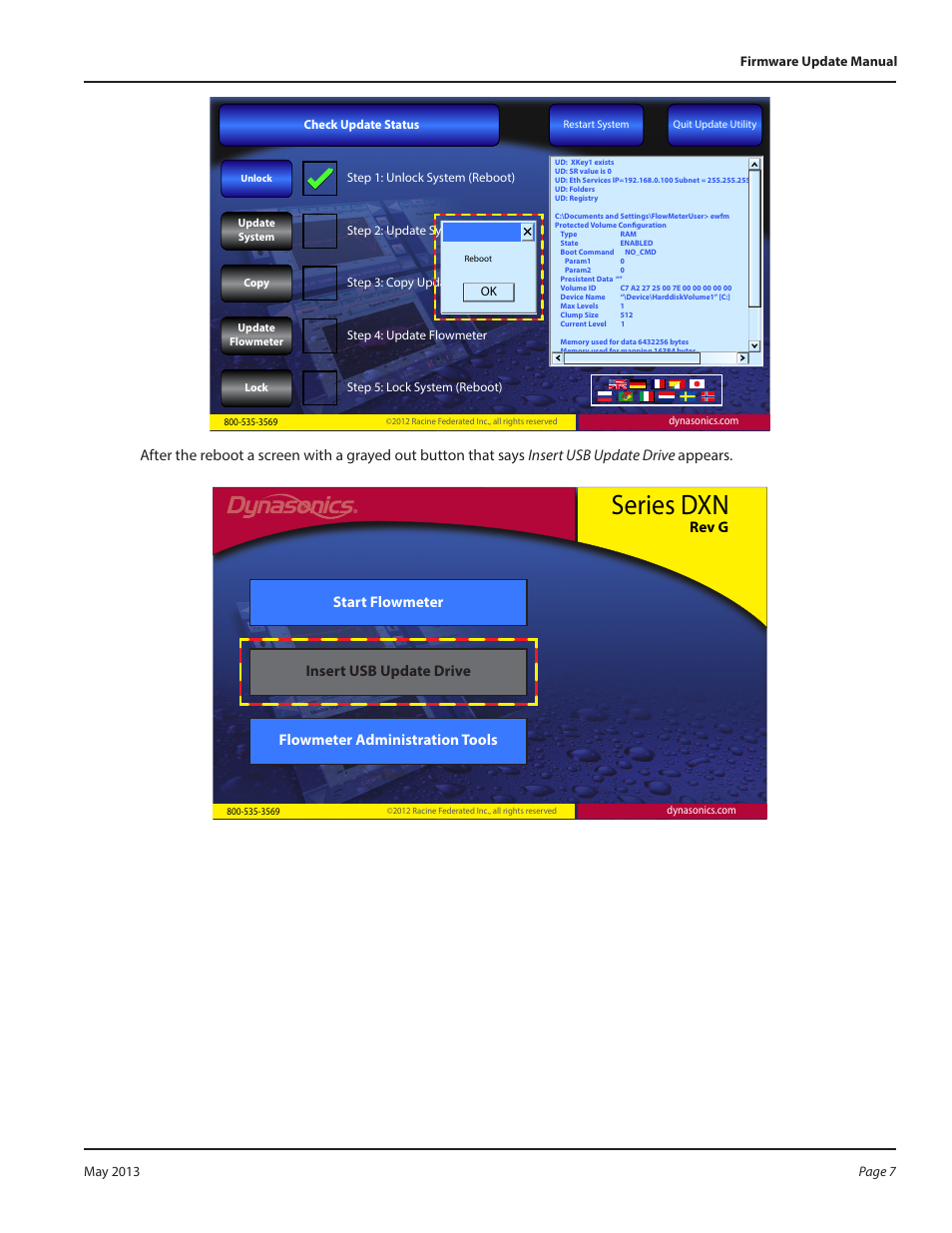 Series dxn, Rev g, Ordem & pr ogre sso | Dynasonics DXN Portable Ultrasonic Measurement System Firmware Update User Manual | Page 7 / 16