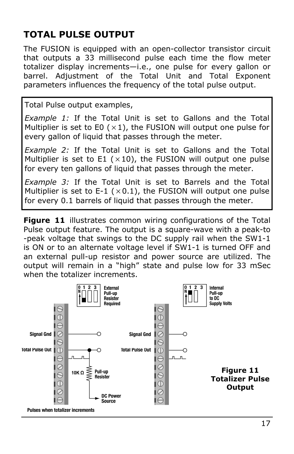 Total pulse output | Dynasonics Fusion Water Flow Meter User Manual | Page 17 / 48