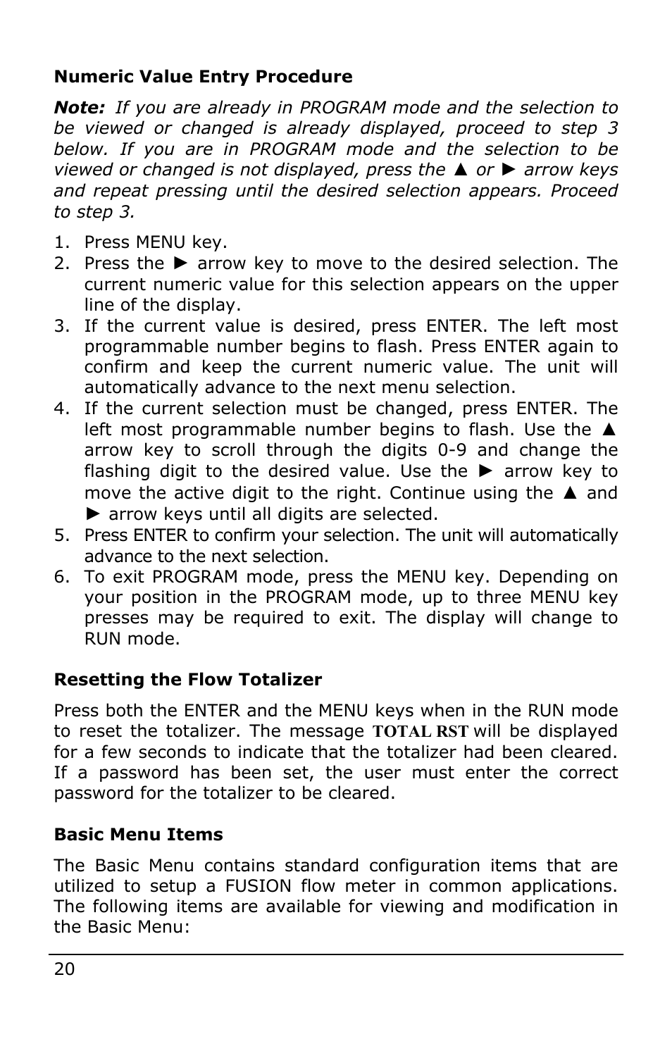 Dynasonics Fusion Water Flow Meter User Manual | Page 20 / 48