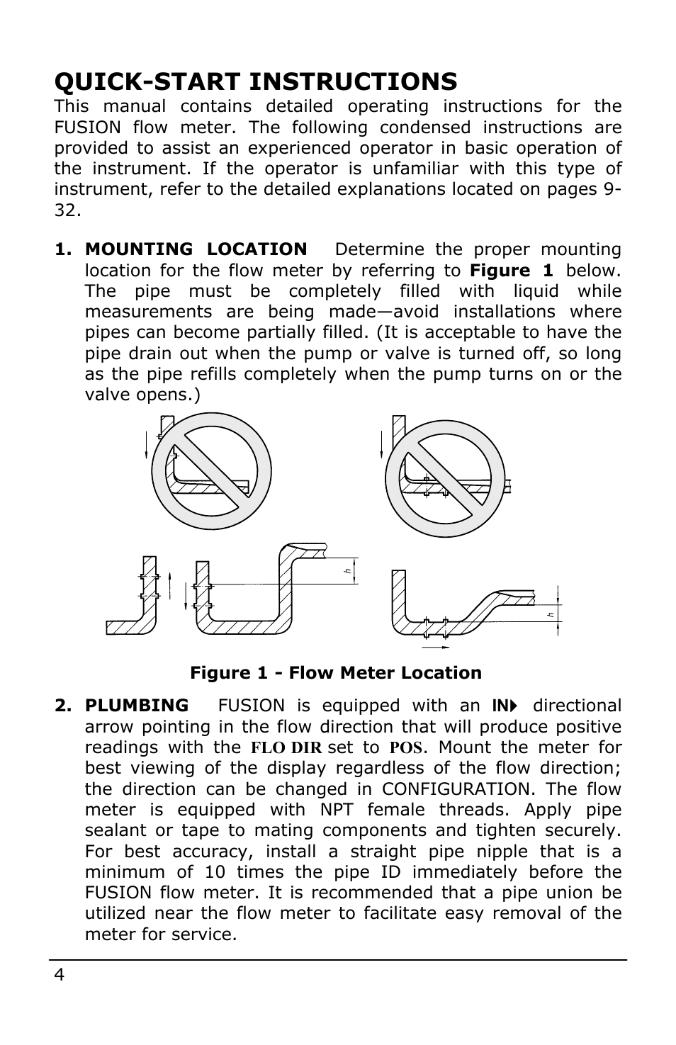 Quick-start instructions | Dynasonics Fusion Water Flow Meter User Manual | Page 4 / 48