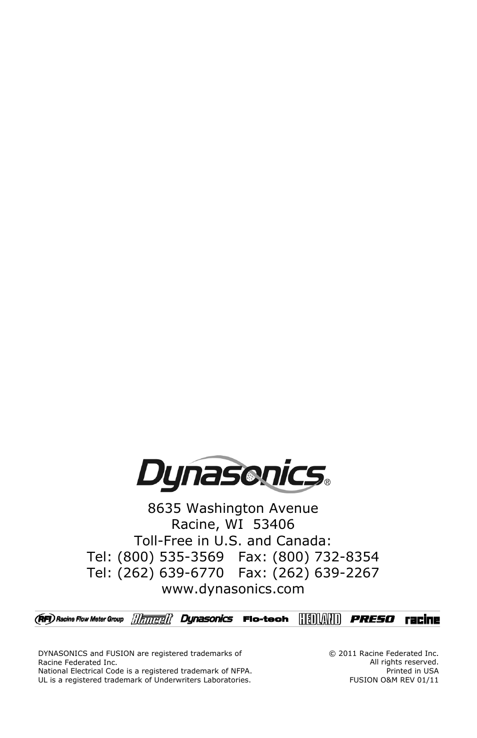 Dynasonics Fusion Water Flow Meter User Manual | Page 48 / 48