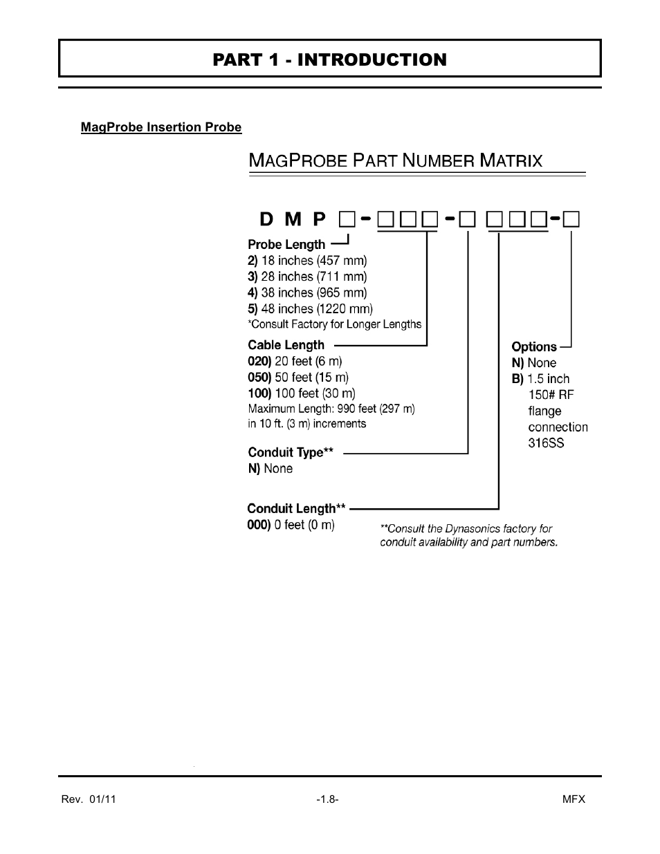 Part 1 - introduction | Dynasonics MFX Series Insertion MagProbe Flow Meter User Manual | Page 10 / 88