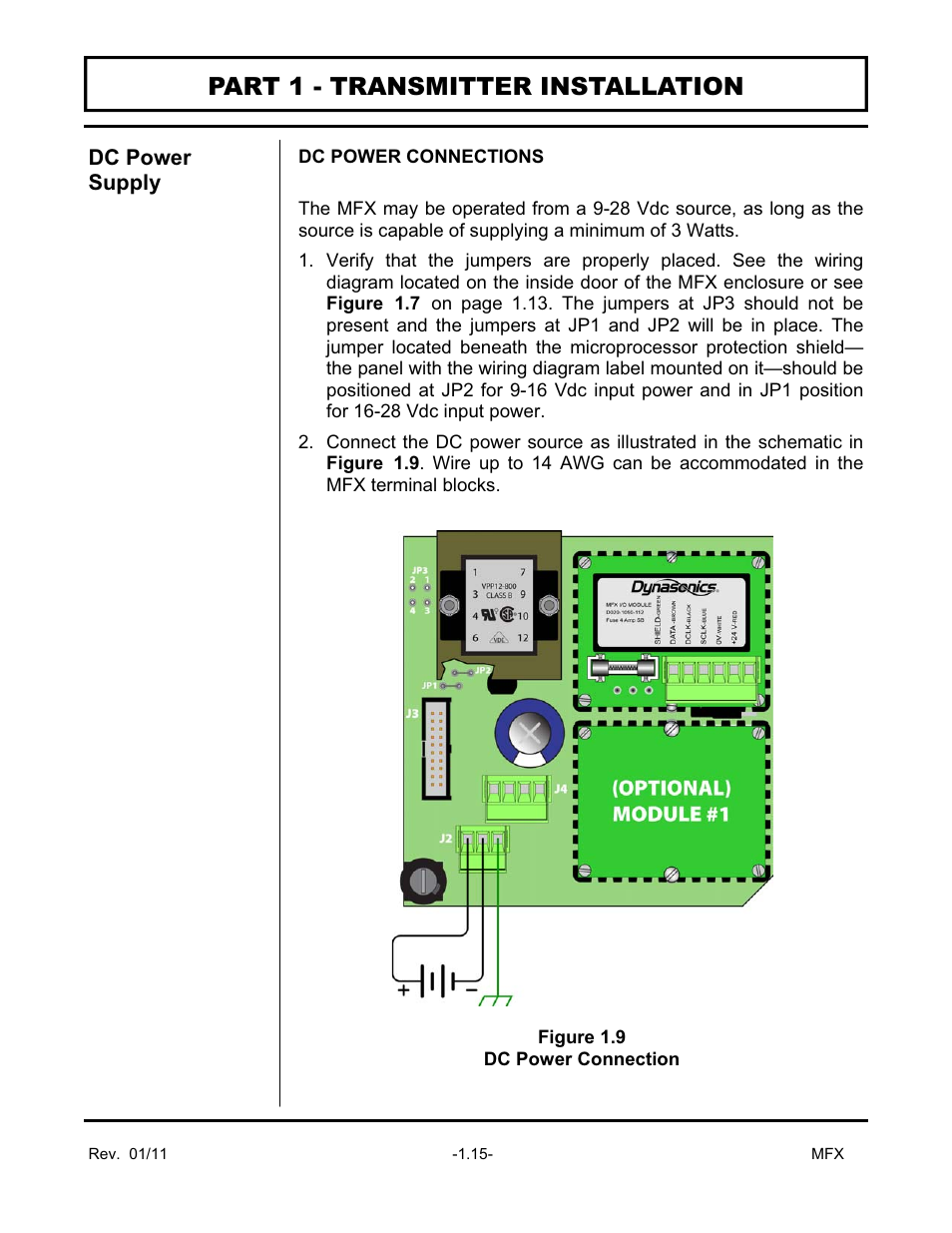 Part 1 - transmitter installation | Dynasonics MFX Series Insertion MagProbe Flow Meter User Manual | Page 17 / 88