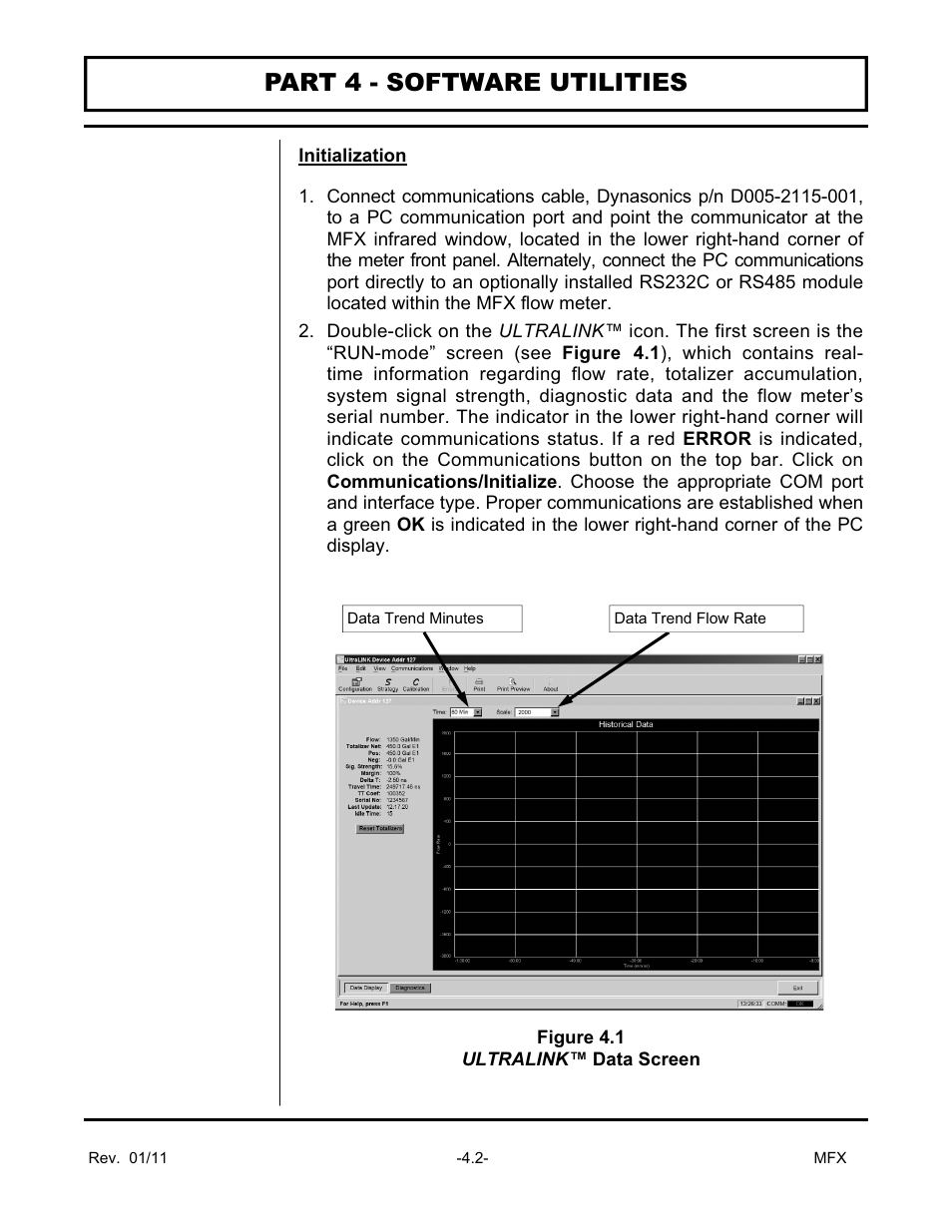 Part 4 - software utilities | Dynasonics MFX Series Insertion MagProbe Flow Meter User Manual | Page 54 / 88