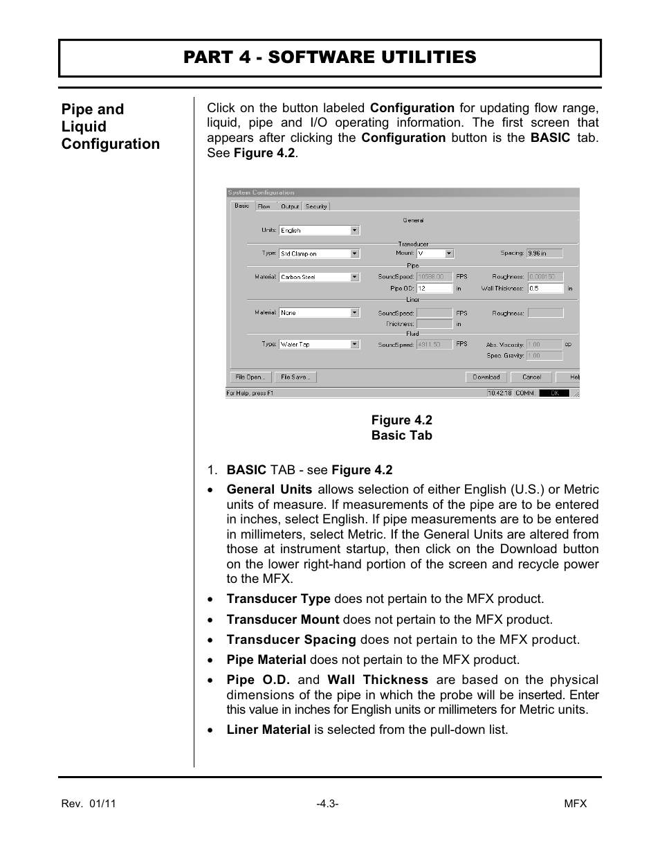 Part 4 - software utilities | Dynasonics MFX Series Insertion MagProbe Flow Meter User Manual | Page 55 / 88