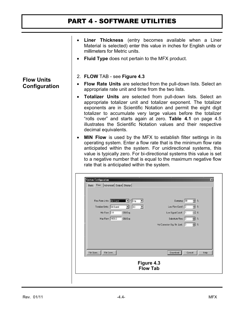 Part 4 - software utilities | Dynasonics MFX Series Insertion MagProbe Flow Meter User Manual | Page 56 / 88