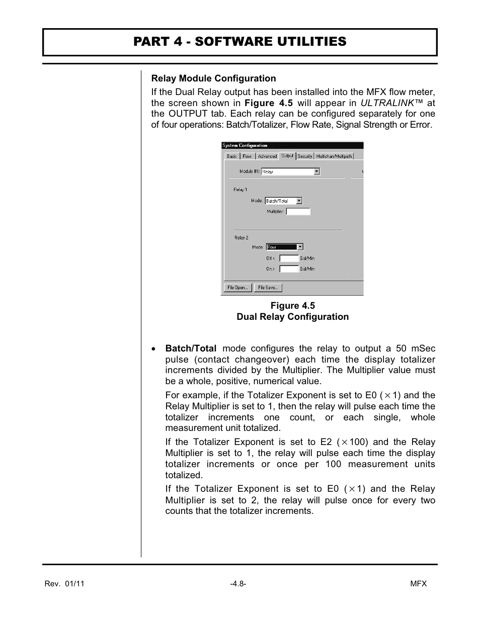Part 4 - software utilities | Dynasonics MFX Series Insertion MagProbe Flow Meter User Manual | Page 60 / 88