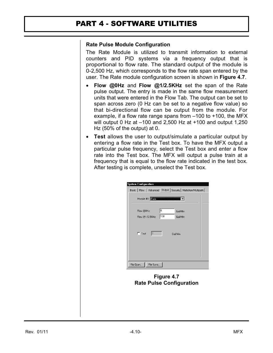 Part 4 - software utilities | Dynasonics MFX Series Insertion MagProbe Flow Meter User Manual | Page 62 / 88