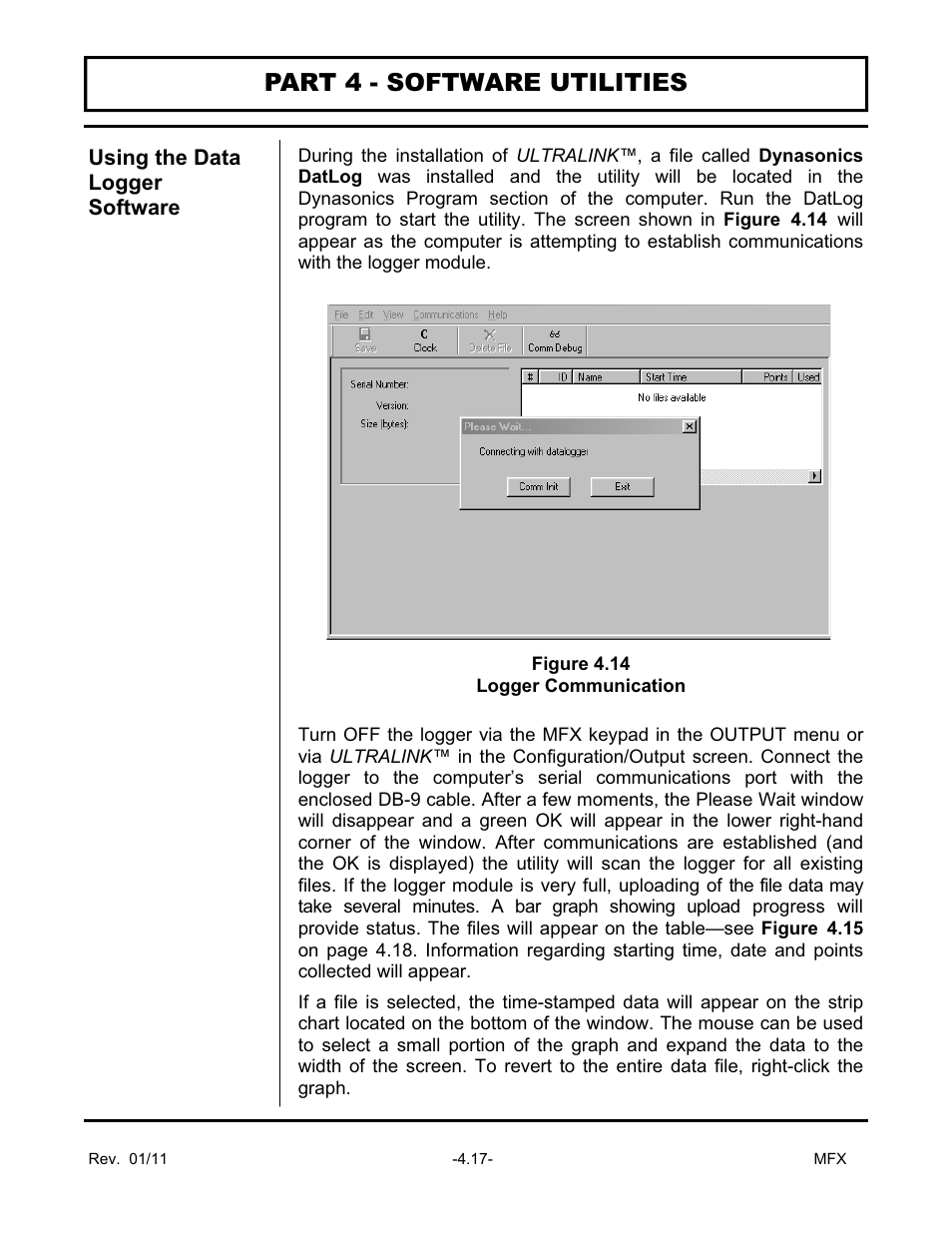 Part 4 - software utilities | Dynasonics MFX Series Insertion MagProbe Flow Meter User Manual | Page 69 / 88