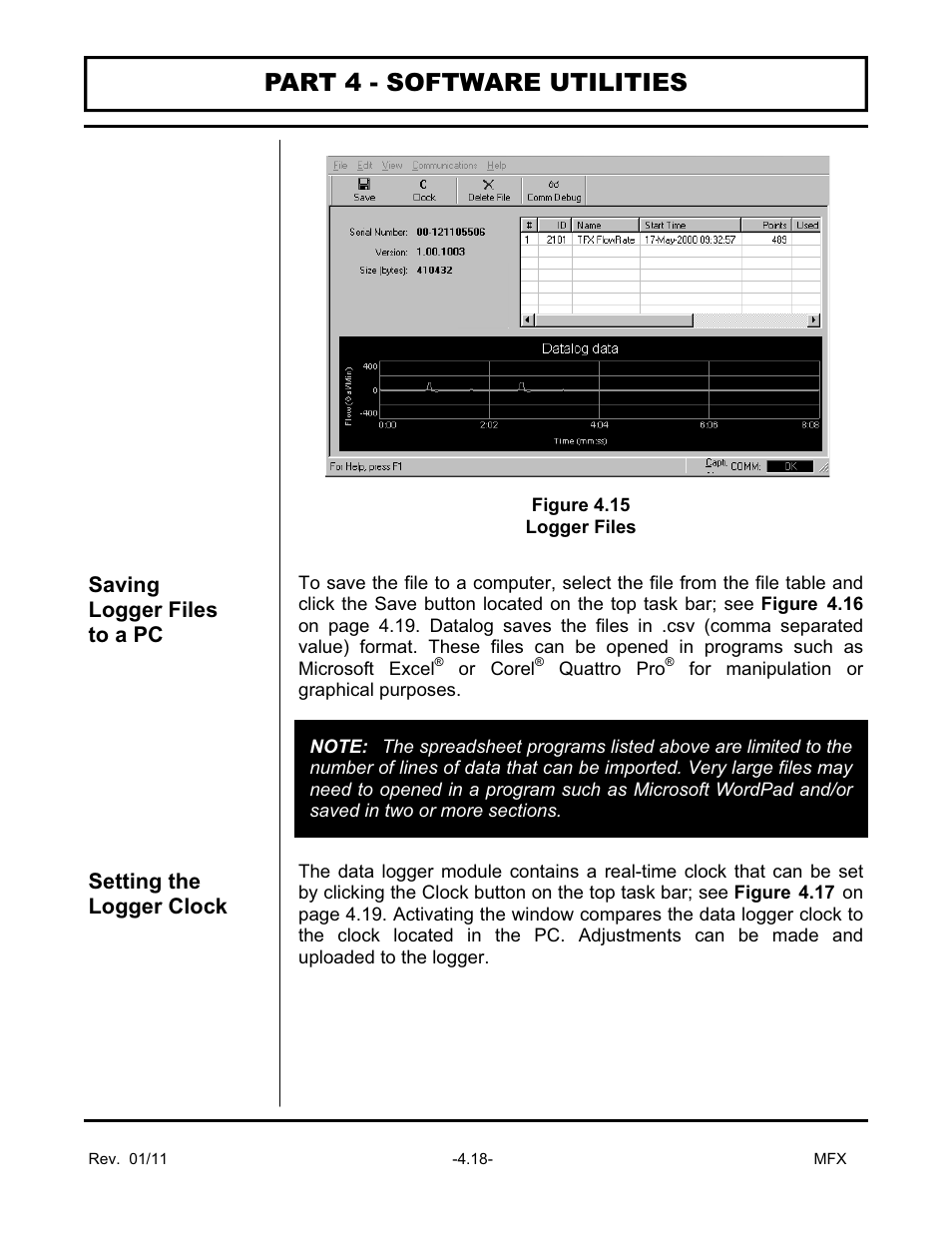 Part 4 - software utilities | Dynasonics MFX Series Insertion MagProbe Flow Meter User Manual | Page 70 / 88