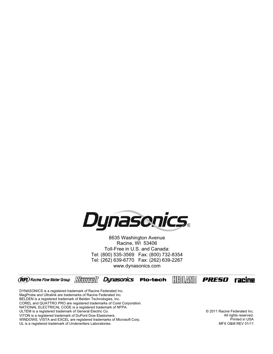 Dynasonics MFX Series Insertion MagProbe Flow Meter User Manual | Page 88 / 88