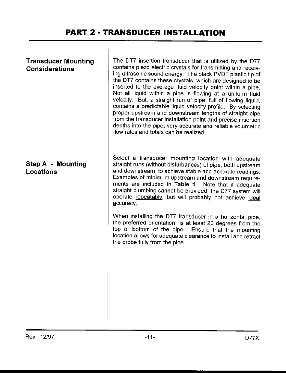 Dynasonics D7700 Series Insertion Doppler Ultrasonic Flow Meter User Manual | Page 10 / 42
