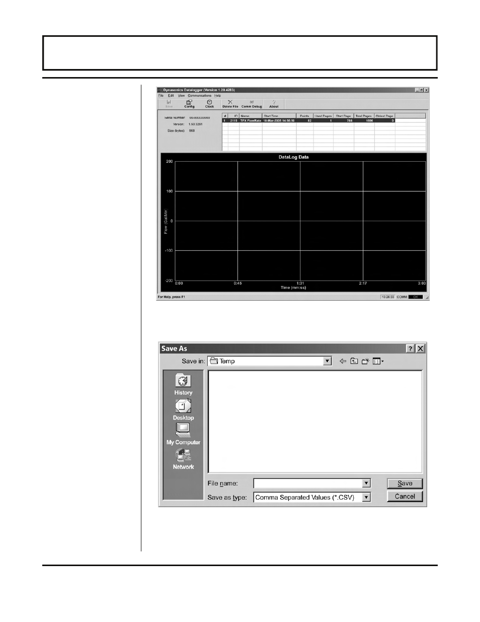 Part 4 - software utilities | Dynasonics TFXP Series Transit Time Ultrasonic Flow Meter User Manual | Page 94 / 132