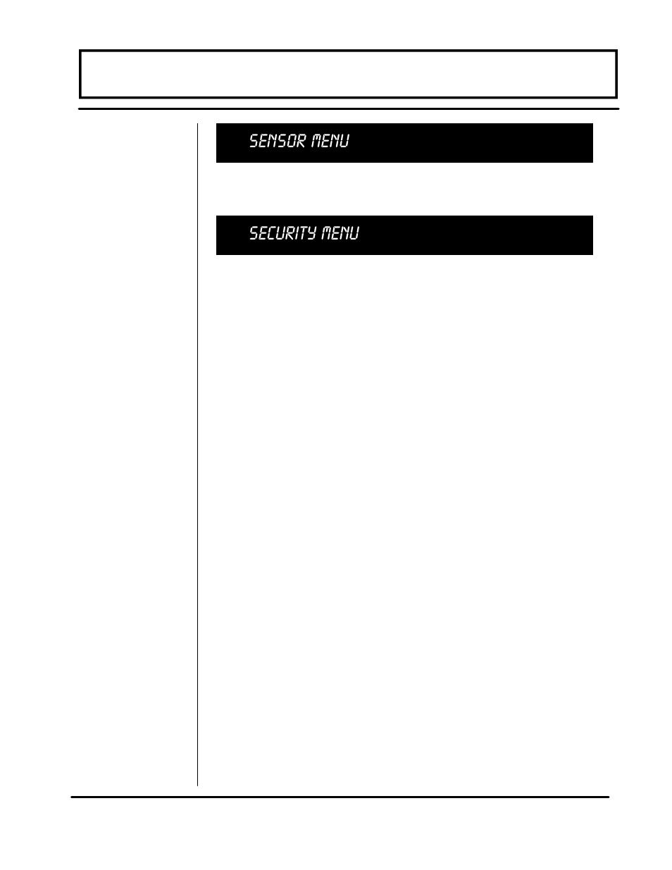 Part 3 - keypad configuration, Sensor menu, Security menu | Dynasonics TFXM Series Ultrasonic Multi-Channel Flow Meter User Manual | Page 61 / 107