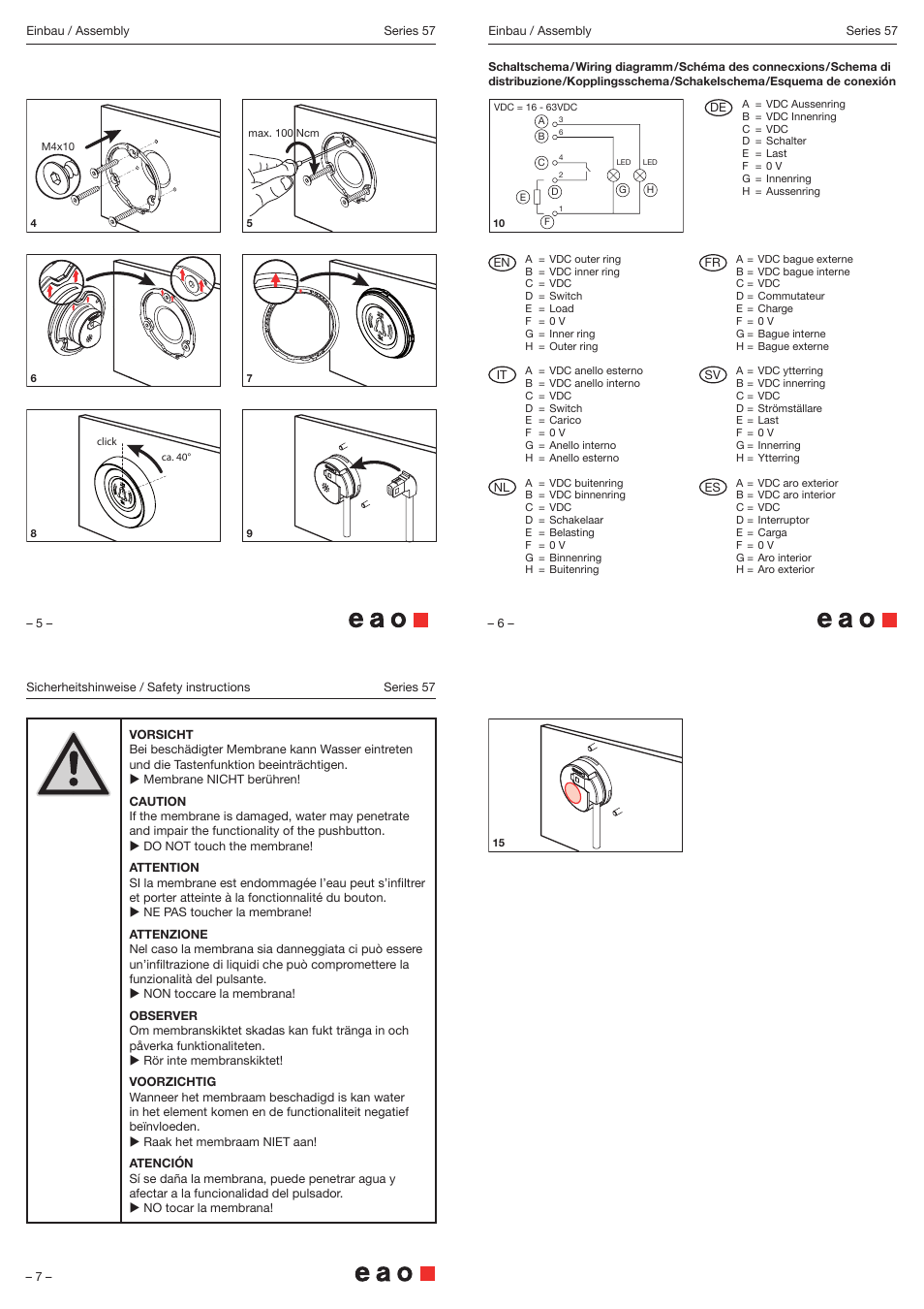 EAO Series 57 - Emergency call button User Manual | Page 2 / 4