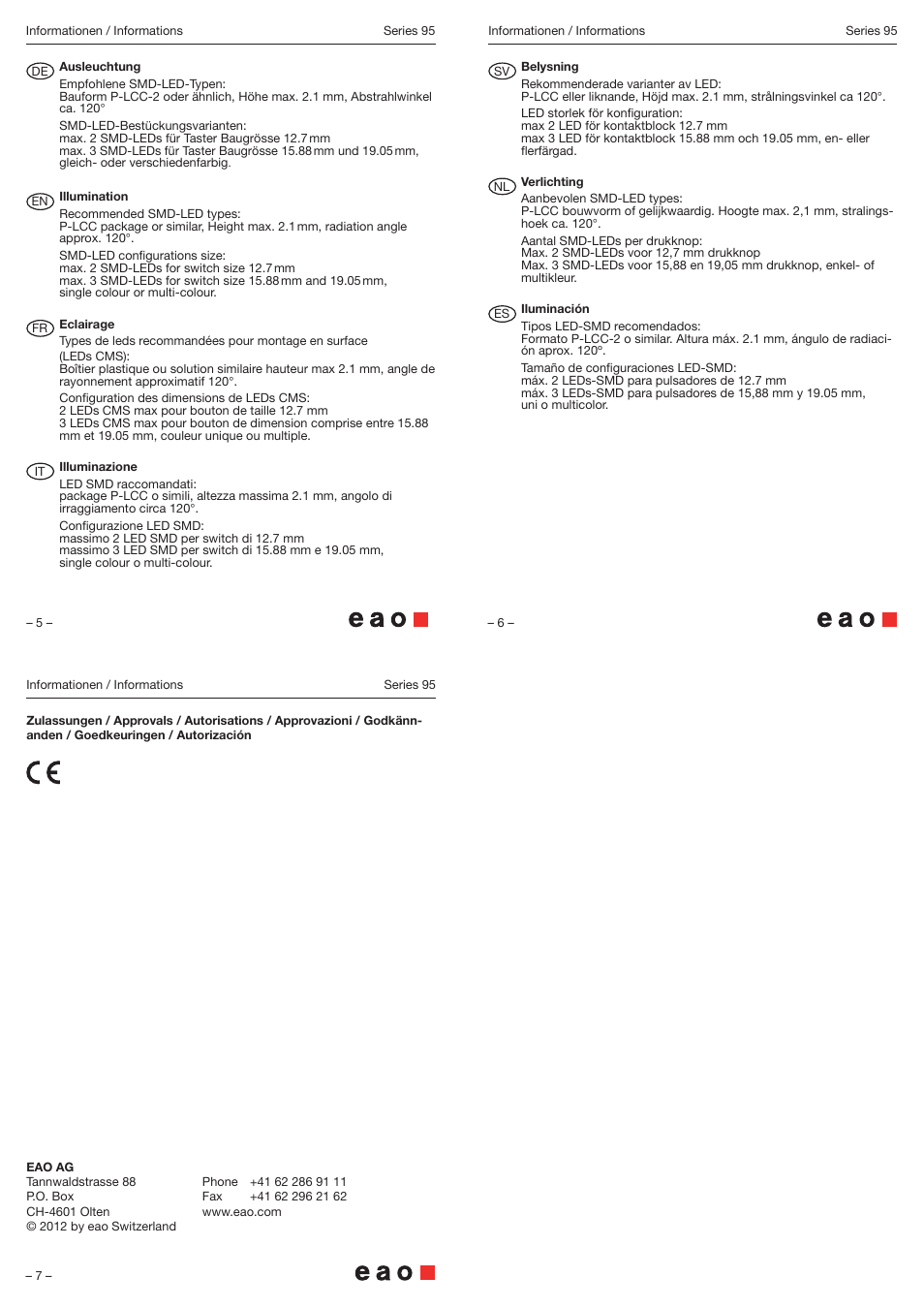 EAO Series 95 - Pushbutton_Illuminated Pushbutton User Manual | Page 2 / 2