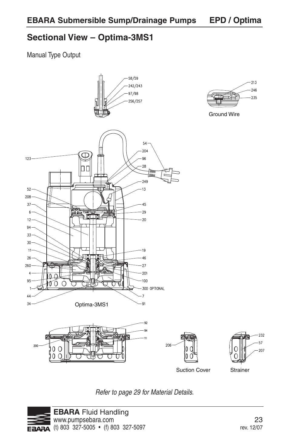 Epd / optima, Ebara submersible sump/drainage pumps | EBARA EPD, Optima User Manual | Page 21 / 33