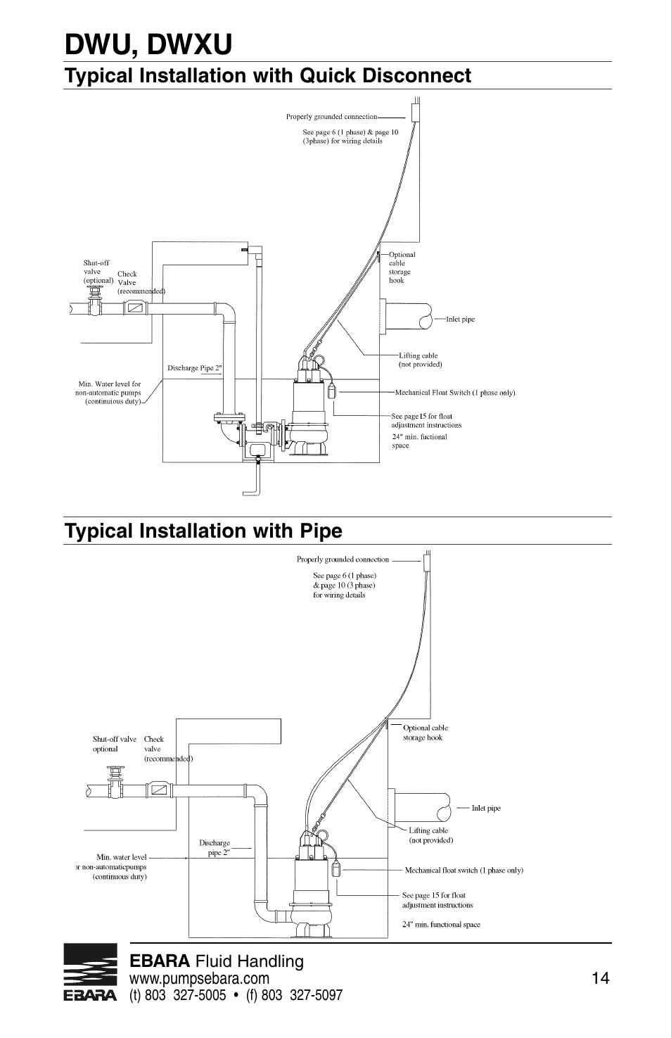 Dwu, dwxu | EBARA Dominator User Manual | Page 14 / 20