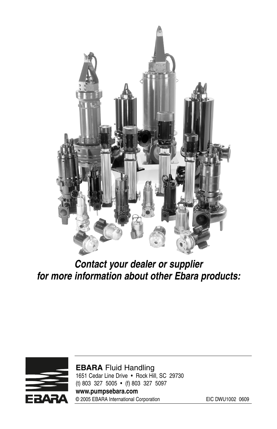 EBARA Dominator User Manual | Page 20 / 20