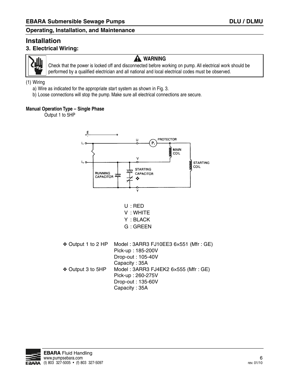 Installation | EBARA CLU User Manual | Page 6 / 16