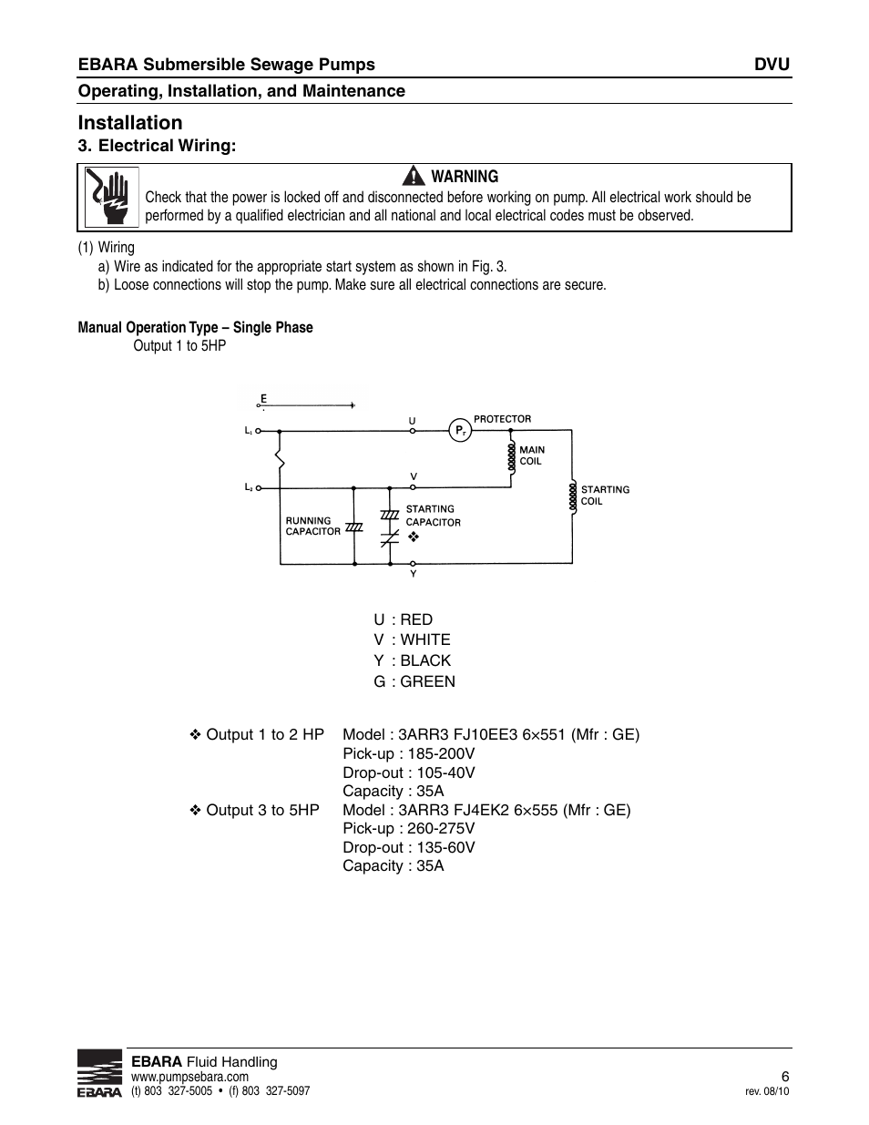 Installation | EBARA CVU User Manual | Page 6 / 16