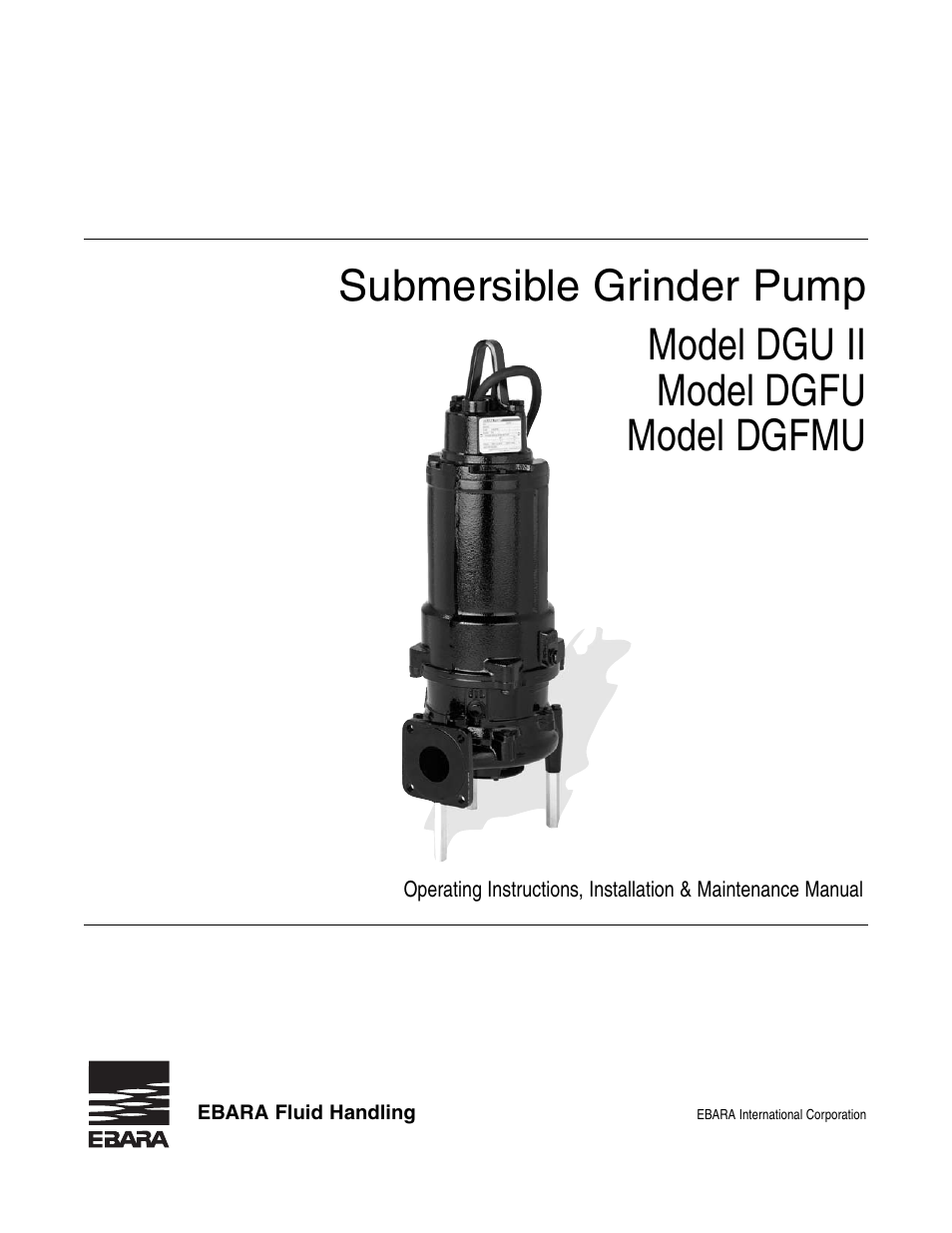 EBARA CGUII, CGFU User Manual | 16 pages
