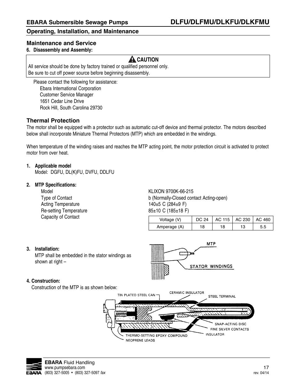 Dlfu/dlfmu/dlkfu/dlkfmu | EBARA DLKFMU User Manual | Page 17 / 20