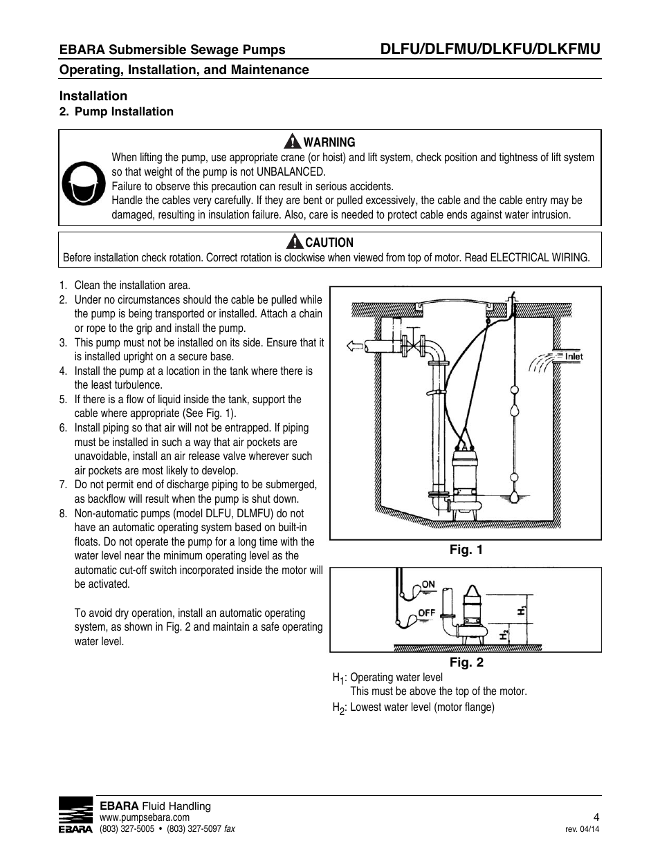 Dlfu/dlfmu/dlkfu/dlkfmu | EBARA DLKFMU User Manual | Page 4 / 20