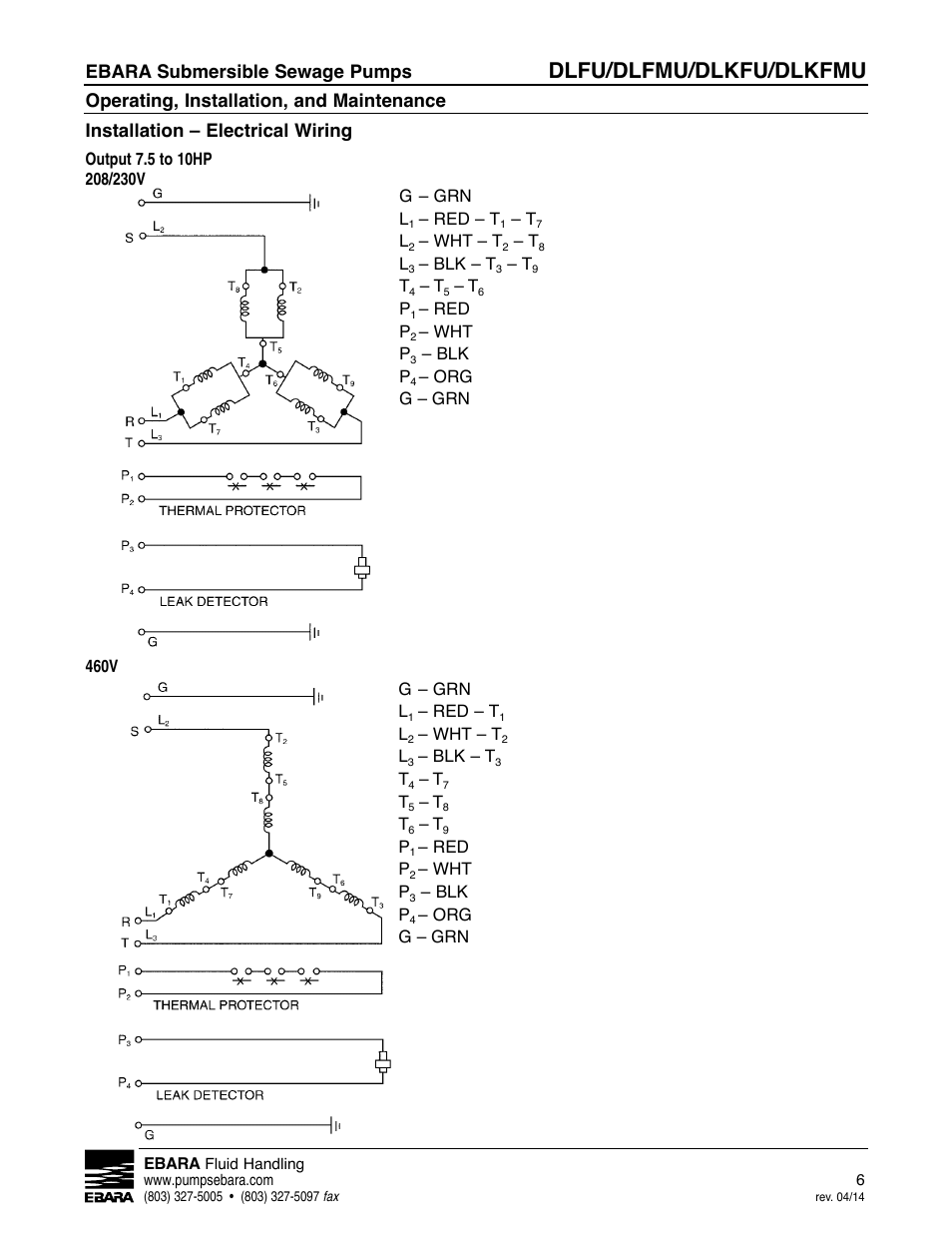 Dlfu/dlfmu/dlkfu/dlkfmu, Ebara submersible sewage pumps | EBARA DLKFMU User Manual | Page 6 / 20