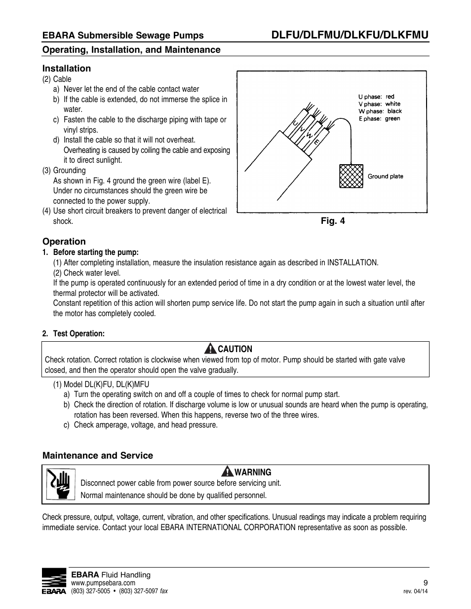 Dlfu/dlfmu/dlkfu/dlkfmu | EBARA DLKFMU User Manual | Page 9 / 20