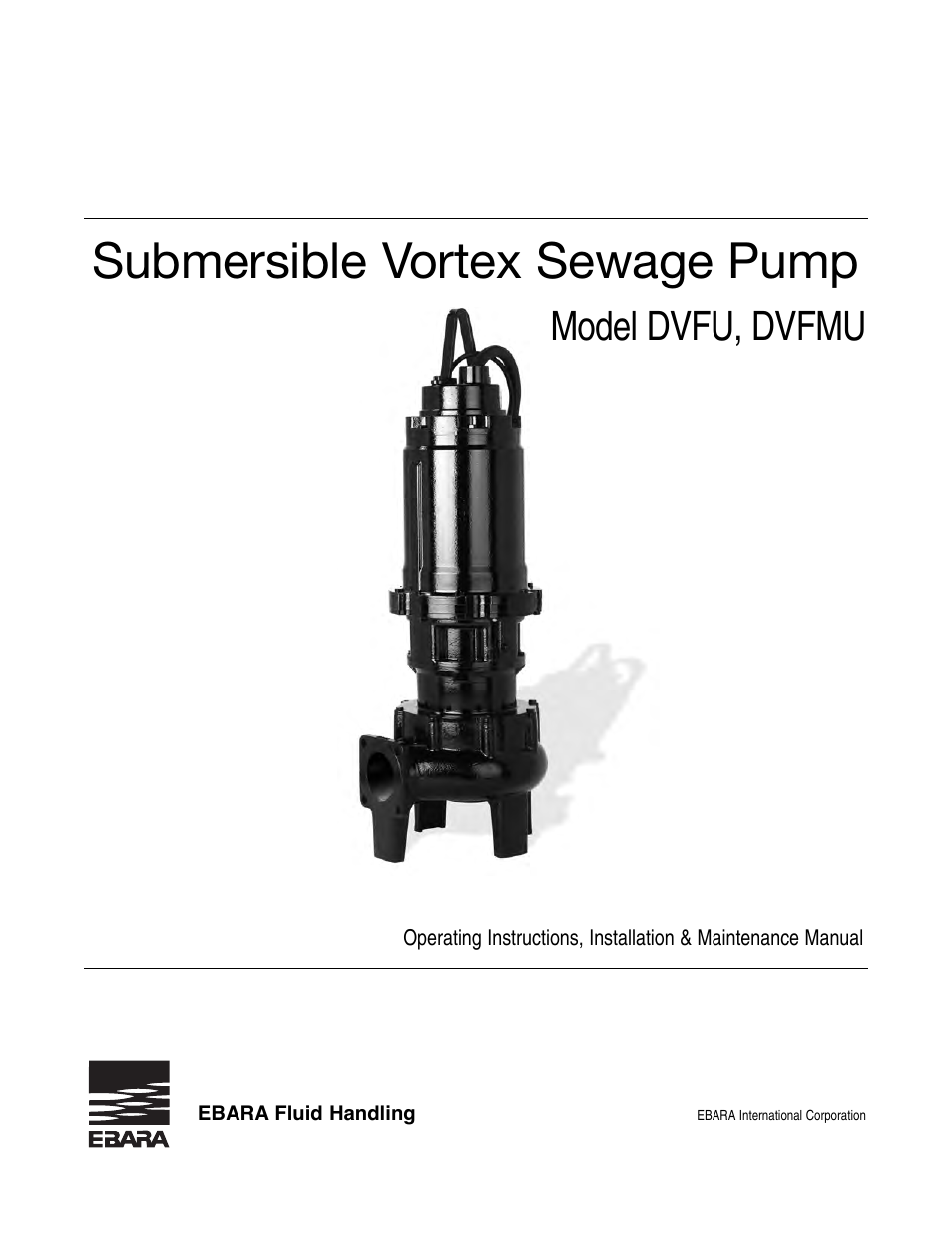 EBARA CVFU User Manual | 16 pages