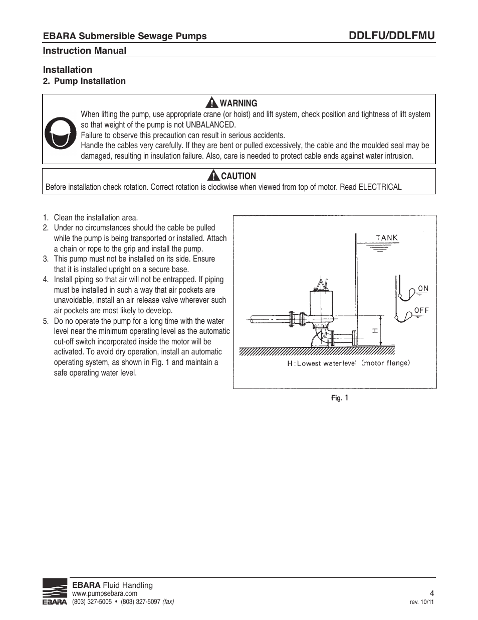 Ddlfu/ddlfmu | EBARA DDLFMU User Manual | Page 4 / 17