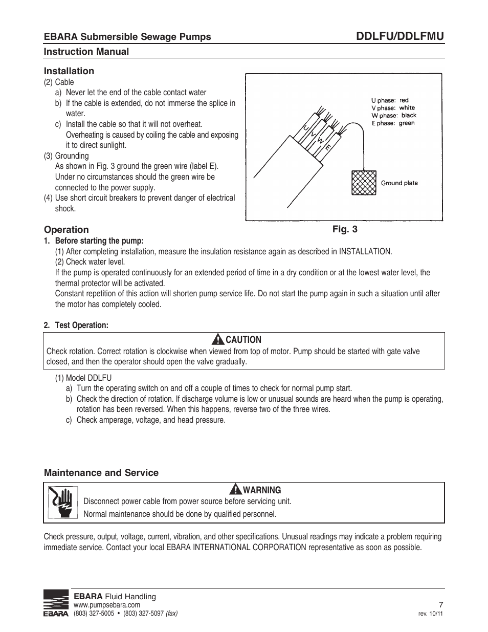 Ddlfu/ddlfmu | EBARA DDLFMU User Manual | Page 7 / 17