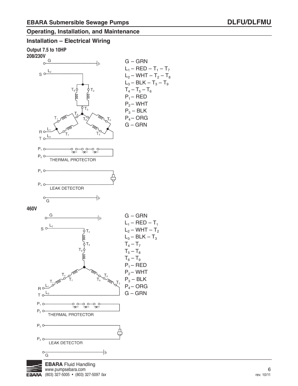 Dlfu/dlfmu, Ebara submersible sewage pumps | EBARA CFLU User Manual | Page 6 / 20