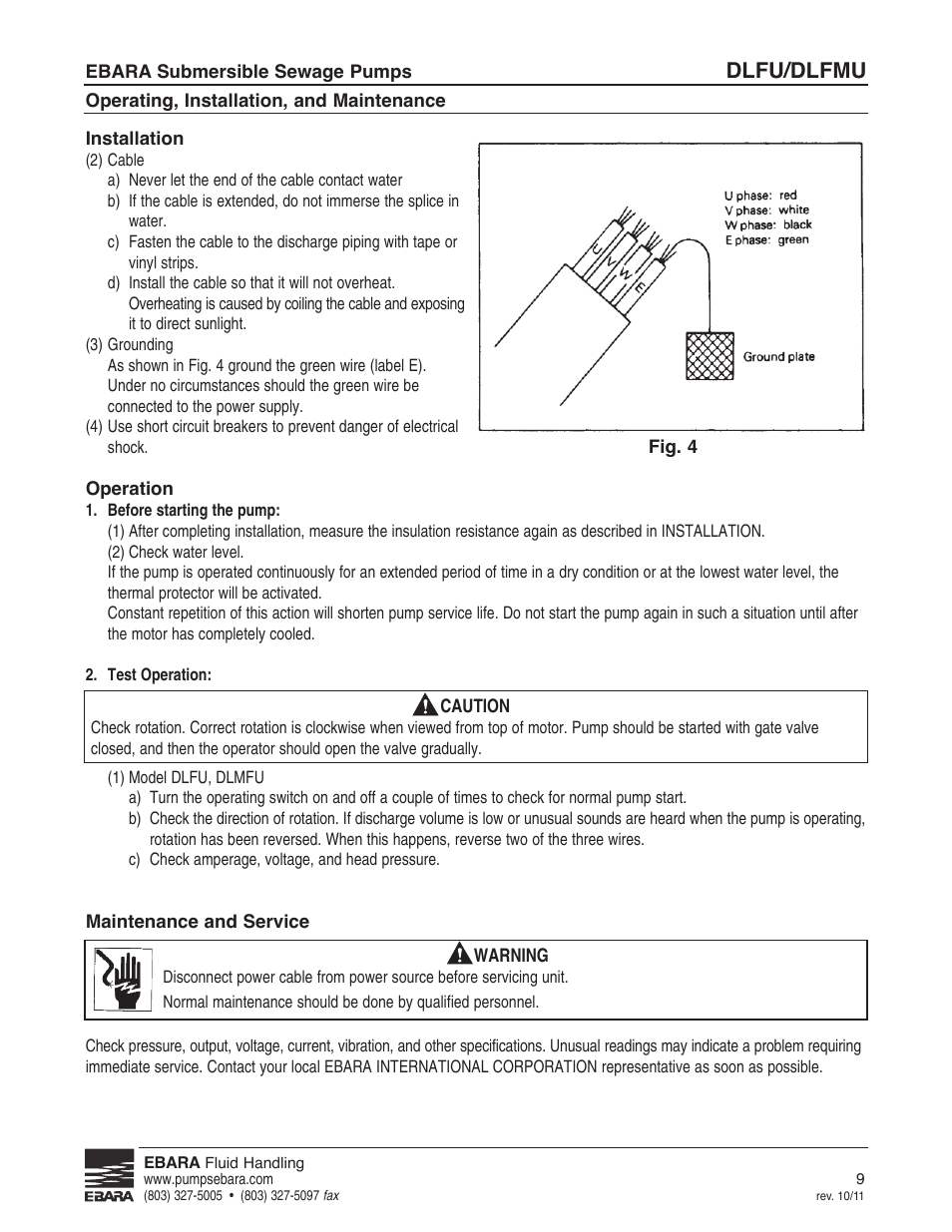 Dlfu/dlfmu | EBARA CFLU User Manual | Page 9 / 20