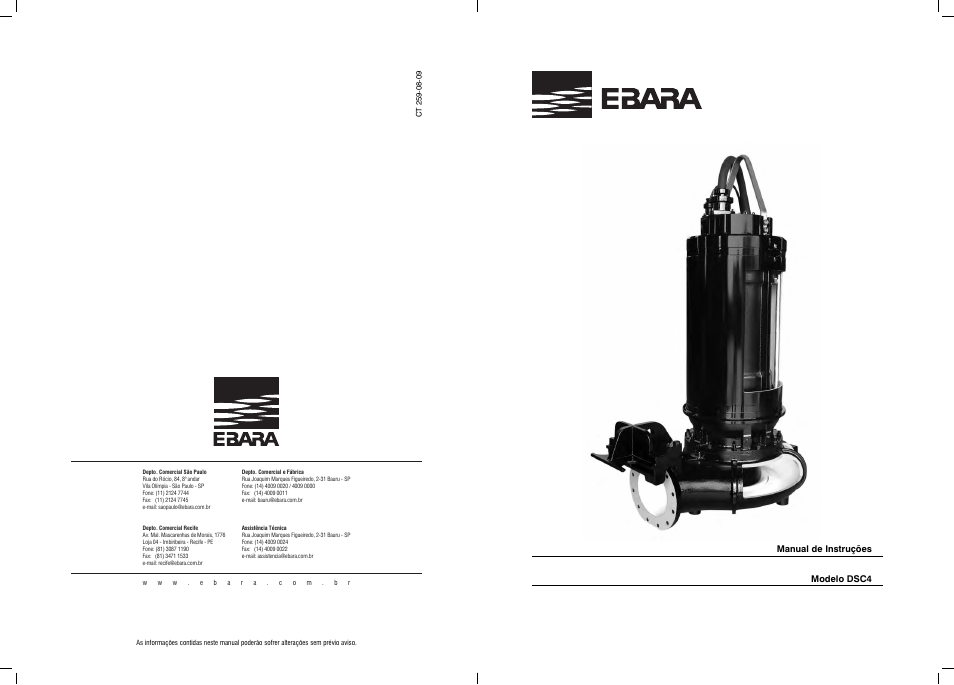 EBARA DSC4 User Manual | 16 pages