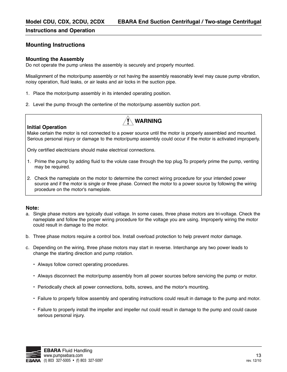 EBARA 2 CDX User Manual | Page 13 / 20