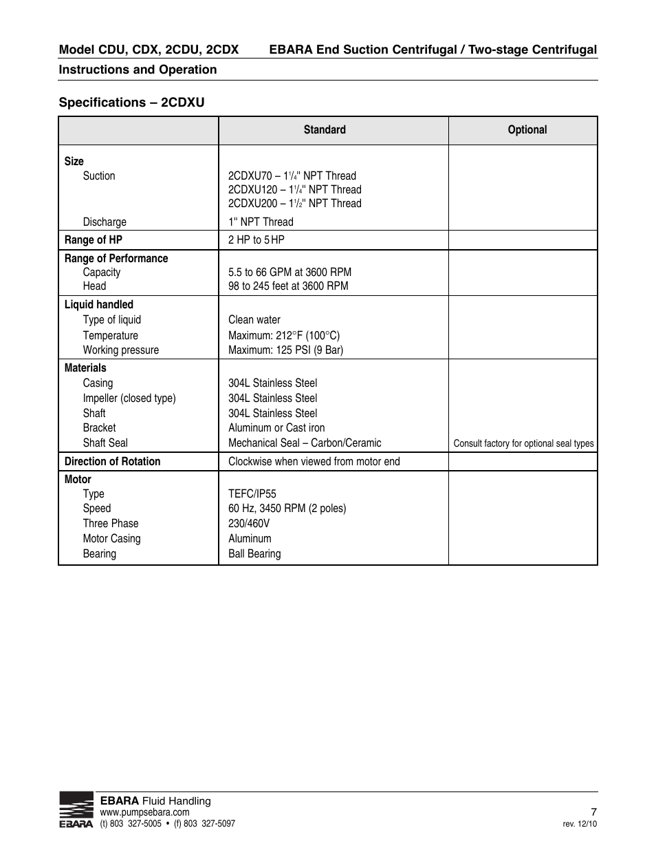 EBARA 2 CDX User Manual | Page 7 / 20