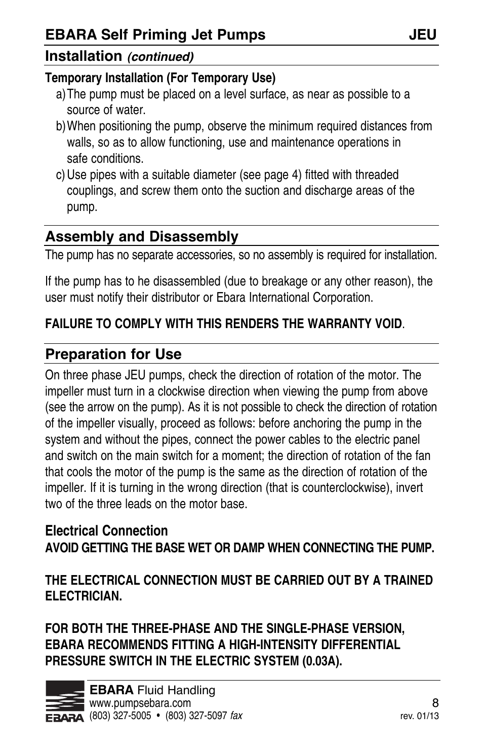 EBARA JEU User Manual | Page 8 / 12