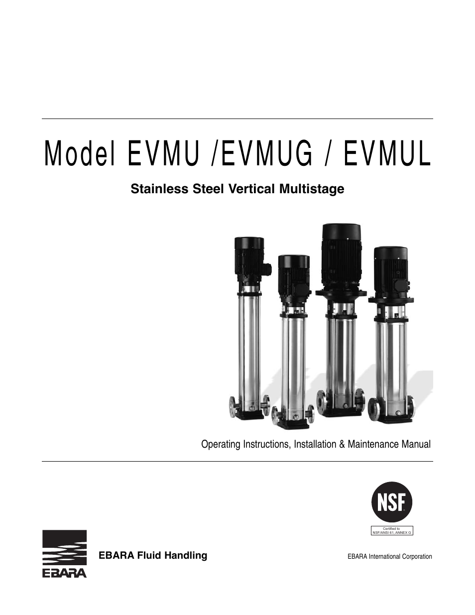 EBARA EVMU User Manual | 44 pages