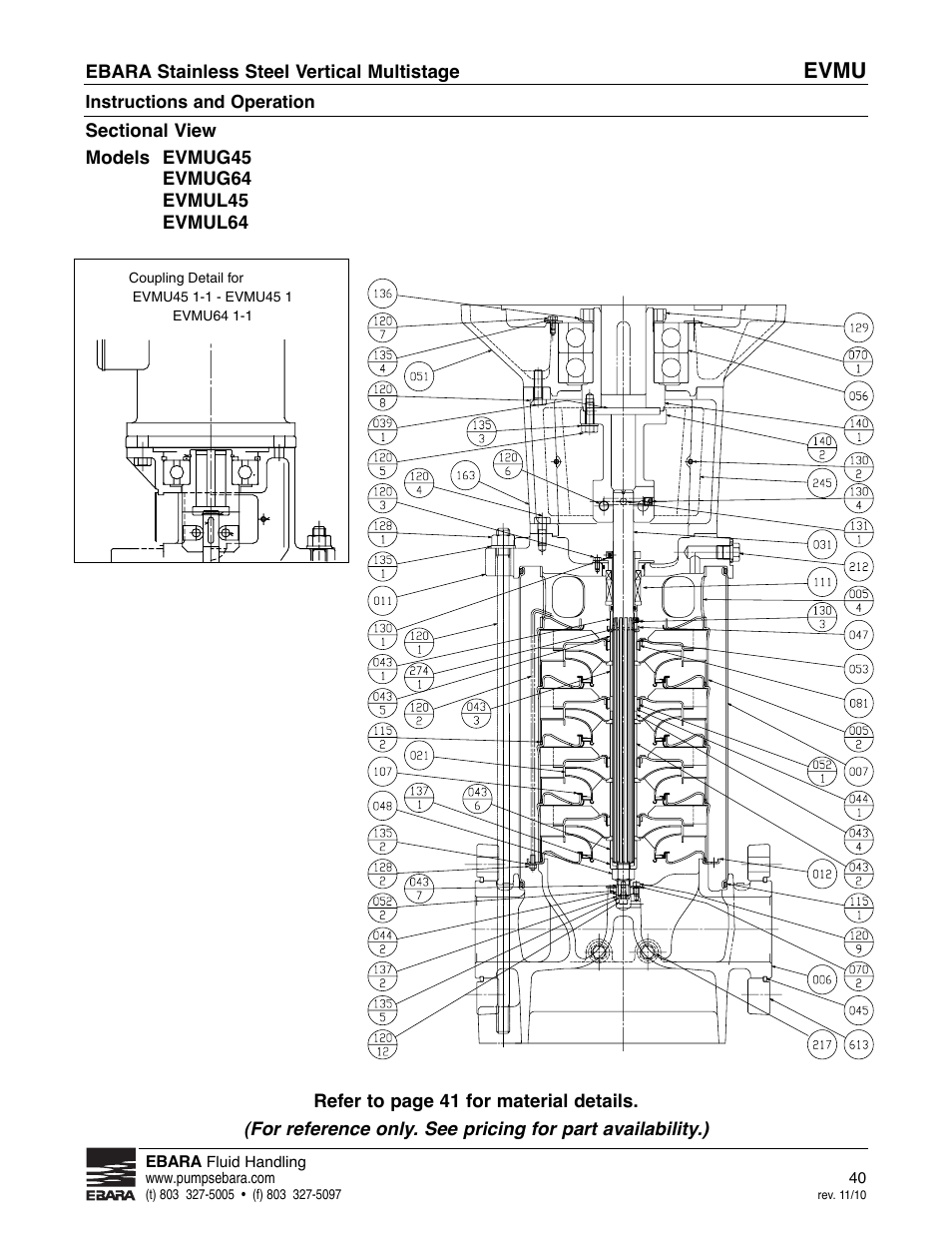 Evmu | EBARA EVMU User Manual | Page 40 / 44