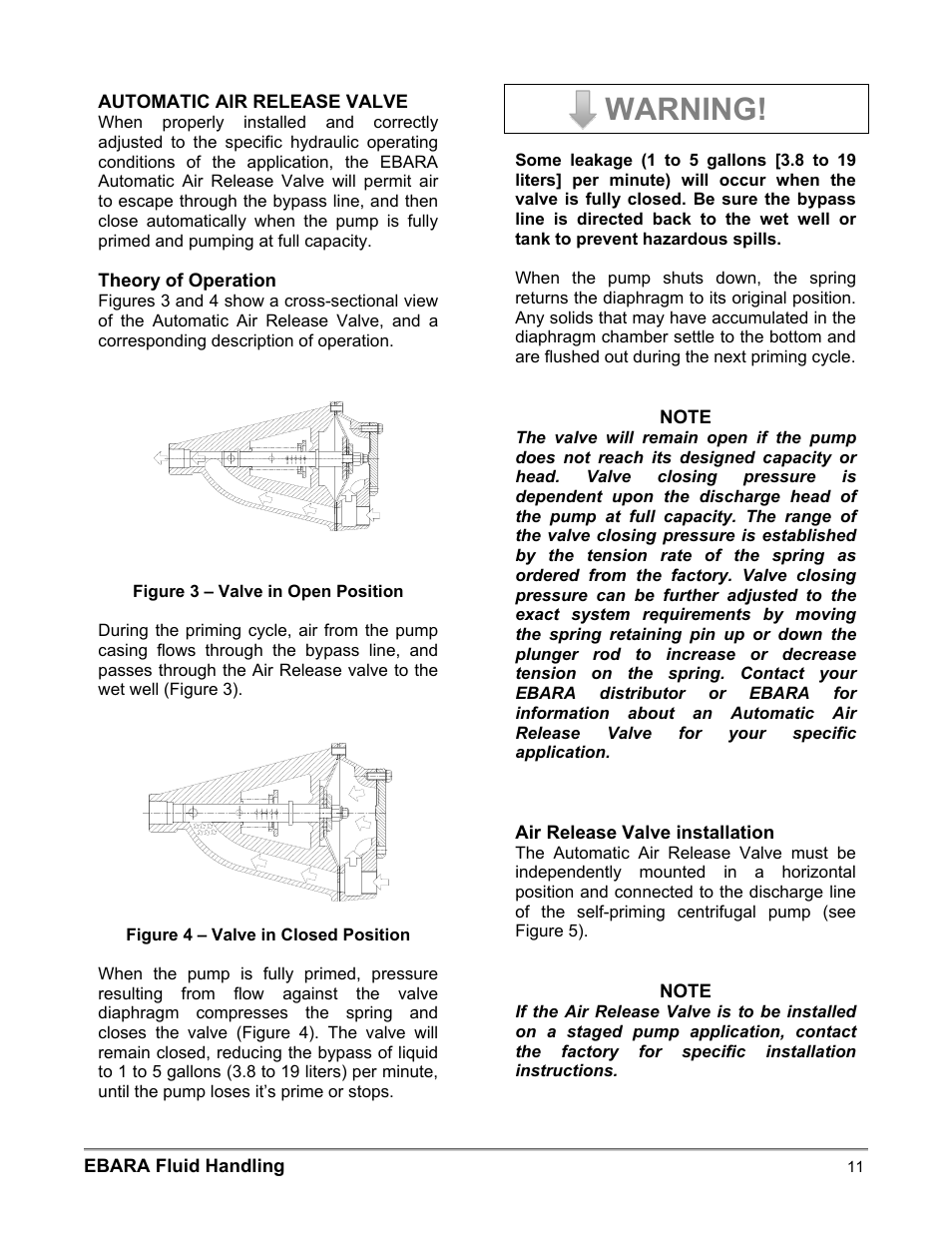 Warning | EBARA EFQT3 User Manual | Page 11 / 36