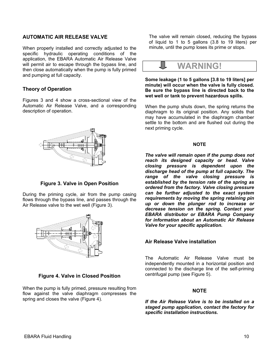 Warning | EBARA EFQT4 User Manual | Page 11 / 36