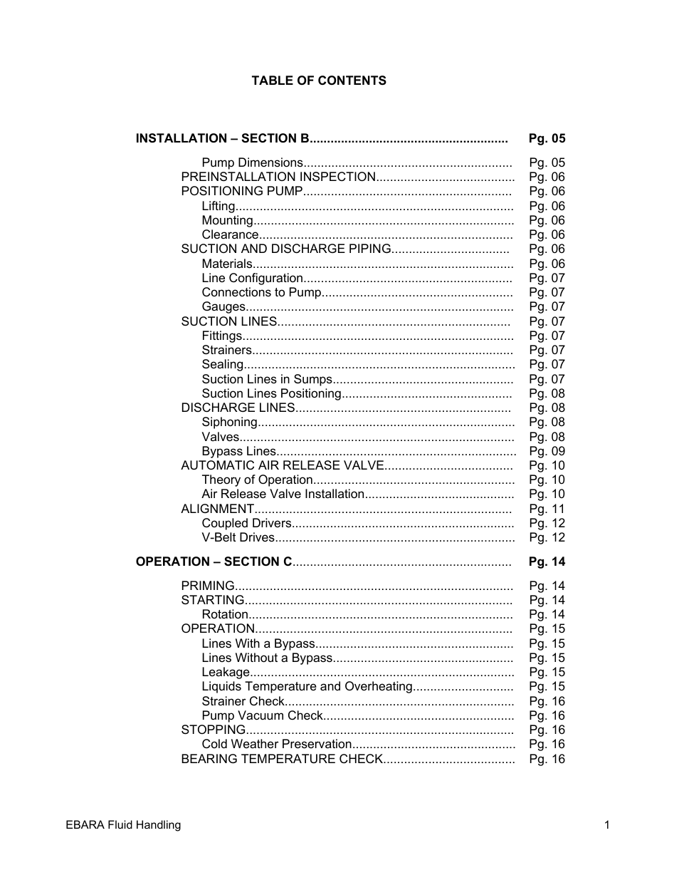 EBARA EFQT4 User Manual | Page 2 / 36